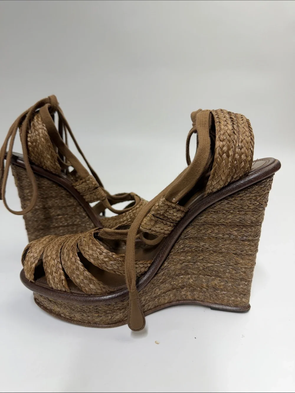 Bottega Veneta Braided Wedge Sandals - Brown